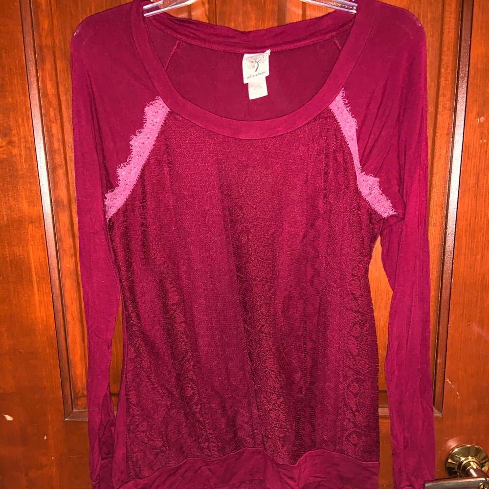 Maroon lace top